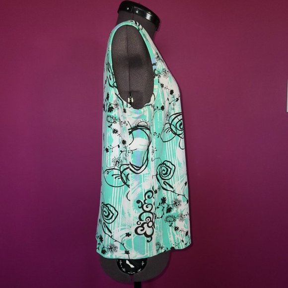 Picadilly by Fella Hamilton Paisley Tank Sleeveless Top size Medium - Picture 2 of 6